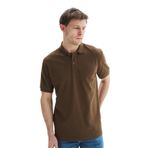 Ar-ma Erkek Battal Büyük Beden Polo Yaka Tişört Regular Fit%100 Pamuk Pike Basic Y29374870302 Kahverengi-K1