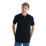 Ar-ma Erkek Battal Büyük Beden Polo Yaka Tişört Regular Fit%100 Pamuk Pike Basic Y29374870302 Siyah-S1