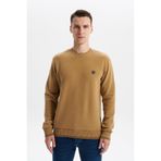 Ar-ma Erkek Bisiklet Yaka Sweatshirt Basic Baskisiz Cepsiz Örme Kumaş Regular Fit%65 Pamuk%35 Polyester 30/2 Karbon Firçali Selanik K30124699002 Kahverengi-K5