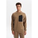 Ar-ma Erkek Bisiklet Yaka Sweatshirt Basic Baskisiz Sol Göğüs Cepli Örme Kumaş Slim Fit%80 Pamuk%14 Polyester%6 Elastan Scuba İnterlok K30124685402 Gri-Bej G8