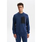 Ar-ma Erkek Bisiklet Yaka Sweatshirt Basic Baskisiz Sol Göğüs Cepli Örme Kumaş Slim Fit%80 Pamuk%14 Polyester%6 Elastan Scuba İnterlok K30124685402 İndigo-İ1