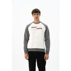 Ar-ma Erkek Bisiklet Yaka Sweatshirt Yazi Baskili Cepsiz Örme Kumaş Büyük Beden%70 Pamuk%30 Polyester 30/1 Şardonlu Üç İplik K24124884401 Ekru-E1