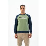 Ar-ma Erkek Bisiklet Yaka Sweatshirt Yazi Baskili Cepsiz Örme Kumaş Büyük Beden%70 Pamuk%30 Polyester 30/1 Şardonlu Üç İplik K24124884401 Yeşil-Y2