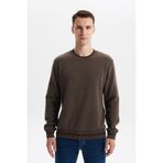 Ar-ma Erkek Bisiklet Yaka Sweatshirt Yazi Baskili Cepsiz Örme Kumaş Regular Fit%65 Pamuk%35 Polyester 30/2 Karbon Firçali Selanik K30124698702 Kahverengi-K1