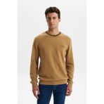 Ar-ma Erkek Bisiklet Yaka Sweatshirt Yazi Baskili Cepsiz Örme Kumaş Regular Fit%65 Pamuk%35 Polyester 30/2 Karbon Firçali Selanik K30124698902 Kahverengi-K5