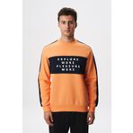 Ar-ma Erkek Bisiklet Yaka Sweatshirt Yazi Baskili Cepsiz Örme Kumaş Regular Fit%70 Pamuk%30 Polyester 30/1 Şardonlu Üç İplik K28124602601 Turuncu-T1