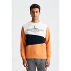 Ar-ma Erkek Bisiklet Yaka Sweatshirt Yazi Baskili Cepsiz Örme Kumaş Regular Fit%70 Pamuk%30 Polyester 30/1 Şardonlu Üç İplik K28124602801 Turuncu-T1