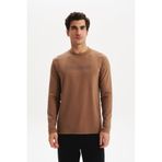 Ar-ma Erkek Bisiklet Yaka Sweatshirt Yazi Baskili Cepsiz Örme Kumaş Slim Fit%46,5 Modal%46,5 Pamuk%7 Elastan Çift Tarafli İnterlok K30124989302 Kahverengi-K7