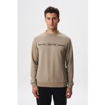 Ar-ma Erkek Bisiklet Yaka Sweatshirt Yazi Baskili Cepsiz Örme Kumaş Slim Fit%80 Pamuk%14 Polyester%6 Elastan Scuba İnterlok K28124988801 Gri-Bej G8
