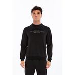 Ar-ma Erkek Bisiklet Yaka Sweatshirt Yazi Baskili Cepsiz Örme Kumaş Slim Fit%80 Pamuk%14 Polyester%6 Elastan Scuba İnterlok K30124685502 Siyah-S1