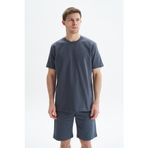 Ar-ma Erkek Bisiklet Yaka Tişört Baskisiz Basic Örme Kumaş Regular Fit%100 Pamuk 24/2 Kompakt Süprem Y29344449002 Gri-G3