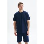 Ar-ma Erkek Bisiklet Yaka Tişört Baskisiz Basic Örme Kumaş Regular Fit%100 Pamuk 24/2 Kompakt Süprem Y29344449002 Lacivert-L1