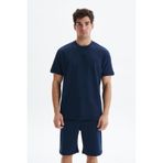 Ar-ma Erkek Bisiklet Yaka Tişört Baskisiz Basic Örme Kumaş Regular Fit%100 Pamuk 24/2 Kompakt Süprem Y29344449102 Lacivert-L1