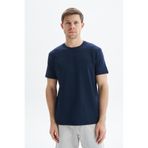 Ar-ma Erkek Bisiklet Yaka Tişört Baskisiz Basic Örme Kumaş Regular Fit%47 Modal%47 Pamuk%6 Likra 30/1 Penye Modal Full Likra Süprem Y29344472002 Lacivert-L1
