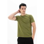 Ar-ma Erkek Bisiklet Yaka Tişört Baskisiz Basic Örme Kumaş Slim Fit%93 Pamuk%7 Elastan 36/1 Full Elastan Süprem Y25344452701 Yeşil-Y1