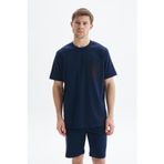Ar-ma Erkek Bisiklet Yaka Tişört Baskisiz Basic Sol Göğüs Cepli Örme Kumaş Regular Fit%100 Pamuk 24/2 Kompakt Süprem Y29344449202 Lacivert-L1