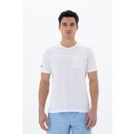Ar-ma Erkek Bisiklet Yaka Tişört Baskisiz Basic Sol Göğüs Cepli Örme Kumaş Regular Fit%100 Pamuk 30/1 Penye Süprem Y25344404601 Beyaz-B1