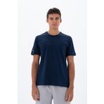Ar-ma Erkek Bisiklet Yaka Tişört Baskisiz Basic Sol Göğüs Cepli Örme Kumaş Regular Fit%100 Pamuk 30/1 Penye Süprem Y25344404601 Lacivert-L1