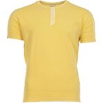 Ar-ma Erkek Bisiklet Yaka Tişört Baskisiz Basic Yaka Düğmeli Örme Kumaş Regular Fit %100 Pamuk 30/1 Penye Süprem Y0TOO7486 - Sarı - 2XL