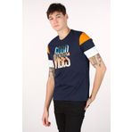 Ar-ma Erkek Bisiklet Yaka Tişört Resim Baskili Örme Kumaş Regular Fit%100 Pamuk 30/1 Penye Süprem Y22344400201 Lacivert-L1