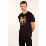 Ar-ma Erkek Bisiklet Yaka Tişört Resim Baskili Örme Kumaş Regular Fit%100 Pamuk 30/1 Penye Süprem Y22344400701 Siyah-S1