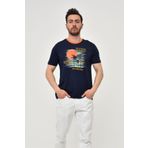Ar-ma Erkek Bisiklet Yaka Tişört Resim Baskili Örme Kumaş Regular Fit%100 Pamuk 30/1 Penye Süprem Y22344402701 Lacivert-L1