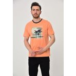Ar-ma Erkek Bisiklet Yaka Tişört Resim Baskili Örme Kumaş Regular Fit%100 Pamuk 30/1 Penye Süprem Y22344402701 Pembe-P2