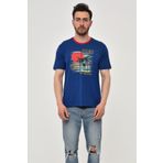 Ar-ma Erkek Bisiklet Yaka Tişört Resim Baskili Örme Kumaş Regular Fit%100 Pamuk 30/1 Penye Süprem Y22344402701 Saks Mavisi-SM1