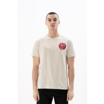 Ar-ma Erkek Bisiklet Yaka Tişört Resim Baskili Örme Kumaş Regular Fit%100 Pamuk 30/1 Penye Süprem Y25344405001 Bej-B1