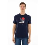 Ar-ma Erkek Bisiklet Yaka Tişört Resim Baskili Örme Kumaş Regular Fit%100 Pamuk 30/1 Penye Süprem Y25344405601 Lacivert-L1