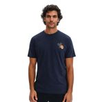 Ar-ma Erkek Bisiklet Yaka Tişört Resim Baskili Örme Kumaş Regular Fit%100 Pamuk 30/2 Süprem Y31344448302 Lacivert-L1