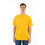Ar-ma Erkek Bisiklet Yaka Tişört Yazi Baskili Örme Kumaş Oversize%100 Pamuk 30/1 Penye Süprem Y25344403101 Sarı-S2
