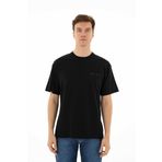 Ar-ma Erkek Bisiklet Yaka Tişört Yazi Baskili Örme Kumaş Oversize%100 Pamuk 30/1 Penye Süprem Y25344403101 Siyah-S1