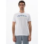 Ar-ma Erkek Bisiklet Yaka Tişört Yazi Baskili Örme Kumaş Regular Fit %100 Pamuk 30/1 Penye Süprem Y25344406001 - Beyaz