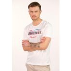 Ar-ma Erkek Bisiklet Yaka Tişört Yazi Baskili Örme Kumaş Regular Fit%100 Pamuk 30/1 Penye Süprem Y22344401201 Beyaz-B1