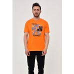 Ar-ma Erkek Bisiklet Yaka Tişört Yazi Baskili Örme Kumaş Regular Fit%100 Pamuk 30/1 Penye Süprem Y22344402501 Turuncu-T1