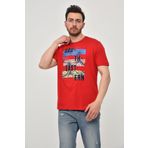 Ar-ma Erkek Bisiklet Yaka Tişört Yazi Baskili Örme Kumaş Regular Fit%100 Pamuk 30/1 Penye Süprem Y22344402601 Kırmızı-K1