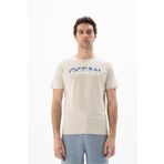 Ar-ma Erkek Bisiklet Yaka Tişört Yazi Baskili Örme Kumaş Regular Fit%100 Pamuk 30/1 Penye Süprem Y25344406001 Bej-B1