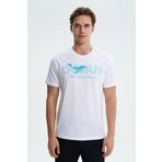 Ar-ma Erkek Bisiklet Yaka Tişört Yazi Baskili Örme Kumaş Regular Fit%100 Pamuk 30/1 Penye Süprem Y27344407701 Beyaz-B1