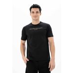 Ar-ma Erkek Bisiklet Yaka Tişört Yazi Baskili Örme Kumaş Regular Fit%48 Pamuk%48 Modal%4 Elastan 32/1 Penye Modal Full Elastan Süprem Y25344470901 Siyah-S1