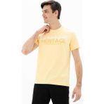 Ar-ma Erkek Bisiklet Yaka Tişört Yazi Baskili Örme Kumaş Slim Fit %93 Pamuk %7 Elastan 36/1 Full Elastan Süprem Y25344452201 - Sarı