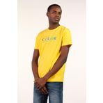 Ar-ma Erkek Bisiklet Yaka Tişört Yazi Baskili Örme Kumaş Slim Fit%93 Pamuk%7 Elastan 36/1 Full Elastan Süprem Y22344450401 Sarı-S1