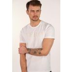 Ar-ma Erkek Bisiklet Yaka Tişört Yazi Baskili Örme Kumaş Slim Fit%93 Pamuk%7 Elastan 36/1 Full Elastan Süprem Y22344450501 Beyaz-B1