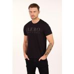 Ar-ma Erkek Bisiklet Yaka Tişört Yazi Baskili Örme Kumaş Slim Fit%93 Pamuk%7 Elastan 36/1 Full Elastan Süprem Y22344450501 Siyah-S1
