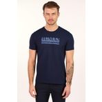 Ar-ma Erkek Bisiklet Yaka Tişört Yazi Baskili Örme Kumaş Slim Fit%93 Pamuk%7 Elastan 36/1 Full Elastan Süprem Y22344450801 Lacivert-L1