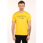 Ar-ma Erkek Bisiklet Yaka Tişört Yazi Baskili Örme Kumaş Slim Fit%93 Pamuk%7 Elastan 36/1 Full Elastan Süprem Y22344451001 Sarı-S1
