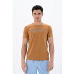 Ar-ma Erkek Bisiklet Yaka Tişört Yazi Baskili Örme Kumaş Slim Fit%93 Pamuk%7 Elastan 36/1 Full Elastan Süprem Y25344451801 Kahverengi-K1