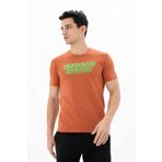Ar-ma Erkek Bisiklet Yaka Tişört Yazi Baskili Örme Kumaş Slim Fit%93 Pamuk%7 Elastan 36/1 Full Elastan Süprem Y25344452001 Pembe-P4