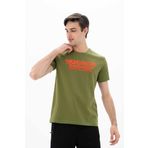 Ar-ma Erkek Bisiklet Yaka Tişört Yazi Baskili Örme Kumaş Slim Fit%93 Pamuk%7 Elastan 36/1 Full Elastan Süprem Y25344452001 Yeşil-Y1