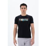 Ar-ma Erkek Bisiklet Yaka Tişört Yazi Baskili Örme Kumaş Slim Fit%93 Pamuk%7 Elastan 36/1 Full Elastan Süprem Y25344452101 Siyah-S1